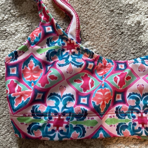 ASOS Pink Mosaic Sports bra Bikini Top - Picture 2 of 4